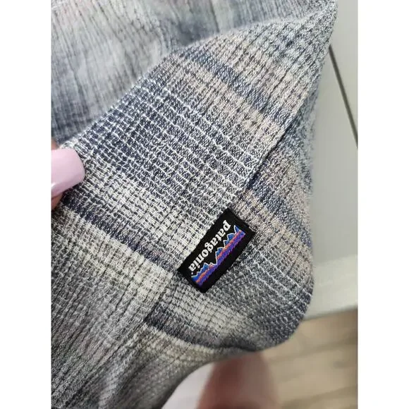Patagonia Button Front Shirt Mens Medium Blue Plaid Long Sleeve Organic Cotton - Picture 4 of 7